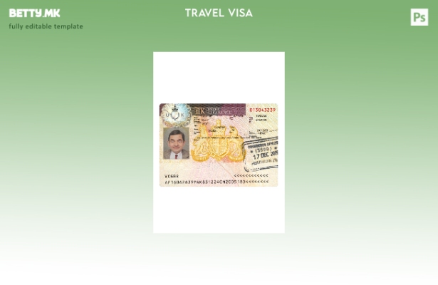 Модерен стил шаблон за присутна виза за Обединетото Кралство